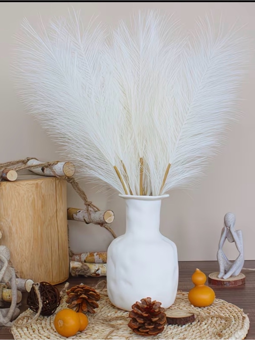 Soft Pink Faux Pampas Grass Bouquet - Picture 2 of 5
